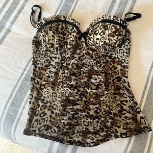 Leopard corseted bra